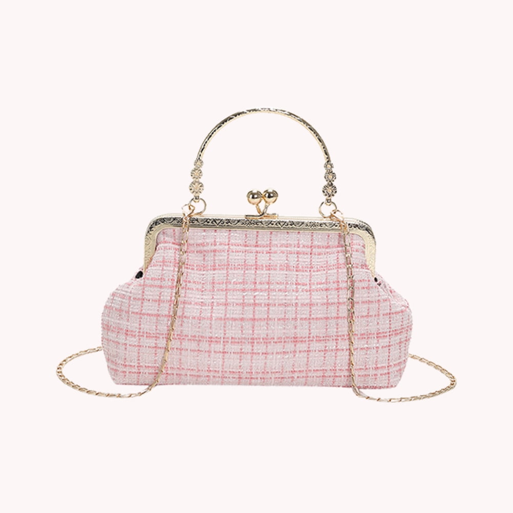 Buy the COACH 12219 Heritage Pink Stripe Tattersall Tote Bag | GoodwillFinds