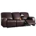 thumbnail image 1 of Housse de Fauteuil Inclinable en Cuir PU 2024, 4 Pcs, Imperméable, Extensible, Housse de Fauteuil Inclinable/canapé, Protège-Meubles avec Poches, 1 Place/noir, 1 of 12