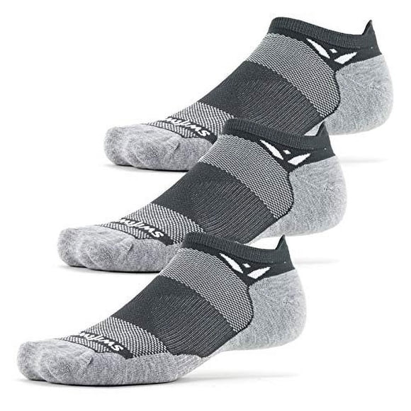 Calcetines Swiftwick MAXUS ZERO Tab para correr y jugar golf, 3 pares, grises