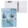 thumbnail image 3 of Cute Penguins in Water Hardcover 3 Ring Binder 1.5” Round Rings Binder Organizer Letter Size Paper Pockets School Office Supplies, 3 of 9