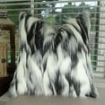 thumbnail image 1 of Thomas Collection Gray Black White Fox Faux Fur Throw Pillow - 17438, 1 of 5