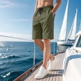 thumbnail image 4 of Men's Drawstring Pockets Elastic Waist Shorts for Casual Beach Green S, 4 of 9