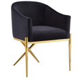 thumbnail image 1 of Best Master Dalton Black Velvet Side Chair in Gold, 1 of 2