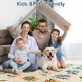 thumbnail image 6 of Wondo 5x8 Washable Floral Rug, Bright Floral Pattern Bohemian Rug for Bedroom, Low Pile Non-Slip Decorative Rug for Living Room, Kids Room, Office, Dining Room, Tan, 6 of 8