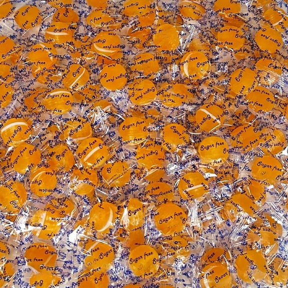 ASSORTIT Sugar Free Peach Buttons Hard Candy, Individually Wrapped, 1 lb Bag, Fresh Peach Flavored Sugarless Candies