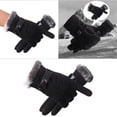 thumbnail image 3 of Guantes de nieve resistentes al viento Guantes de esquí Antideslizantes Ajustable Calor Mantener de cerdo Guantes de snowboard de material cuero para Un negro 3D, 3 of 8