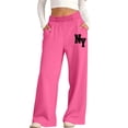 thumbnail image 2 of Nekdswn Girls Sweatpants Kids Graphic Print Wide Leg Baggy Pants Teen Girl Winter Fleece Lined Warm School Sweat Trousers for 5-14 Yeras, 2 of 6