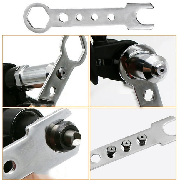 Acheter Adaptateur de pistolet à rivets pour perceuse électrique, outil de  rivetage sans fil avec clé poignée amovible 3/32