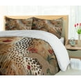thumbnail image 6 of Ambesonne Leopard Print Duvet Cover Set, Autumnal Vibes Exotic, King, Camel Apricot and Green, 6 of 6
