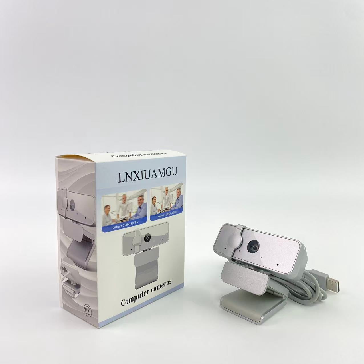 LNXIUAMGU Computer cameras,HD 1080p Webcam (300 FHD) - Monitor Camera with 95° Wide Angle, 360° Rotation Pan & Tilt, Dual Microphones