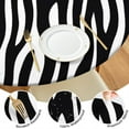 thumbnail image 4 of Round Elastic Tablecloth with Zebra Print - Waterproof, Windproof Fitted Table Cover for Outdoor Picnic, Dining (44 inches) - Modern Zebra Stripes Design, Scratch-Resistant & Wipeable, 4 of 5