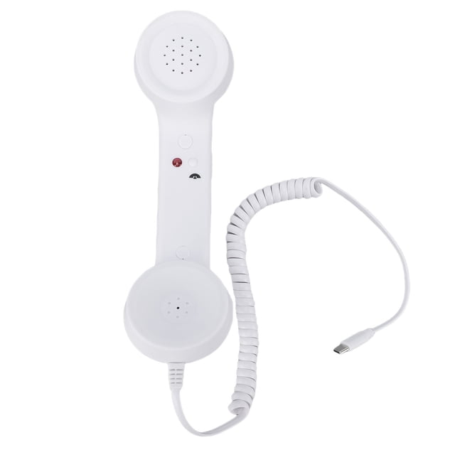 Auricular De Teléfono Retro, Tipo C Teléfono Vintage Auricular Con Cable Receptor De Línea Fija Con Control De Volumen Para Videoconferencia Con Teléfono Inteligente,