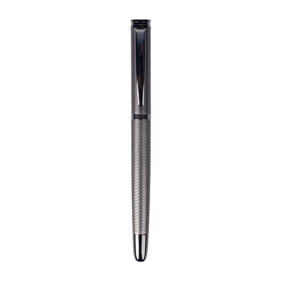 Executive Styles Metal Fountain Pen With Replaceable 0.5mm Cartridge Gray Finish