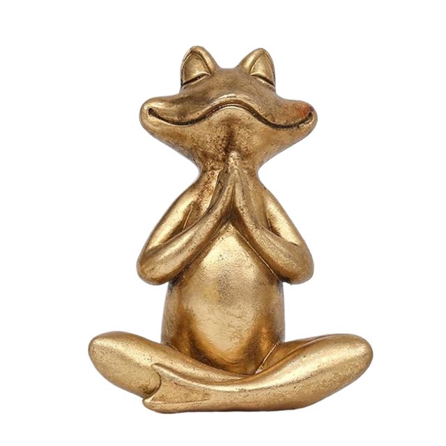 Estatua de rana dorada para yoga. Ideal para decorar el escritorio, el jardín y la sala de estar moderna.