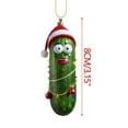 thumbnail image 3 of CASAFUN 2D Christmas Decorations, Acrylic Pickle Christmas Tree Hanging Ornament, Cucumber Shape Ornaments, Cute Mini Cucumber Christmas Pendant, Holiday Parties and Christmas Decorations, 3 of 5