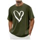 thumbnail image 1 of Tops para hombre, blusas y camisas de cuello redondo y manga corta para hombre. Camiseta/camisa informal de cuello redondo y manga corta con estampado de corazones para hombre. Tops de poliéster para, 1 of 3