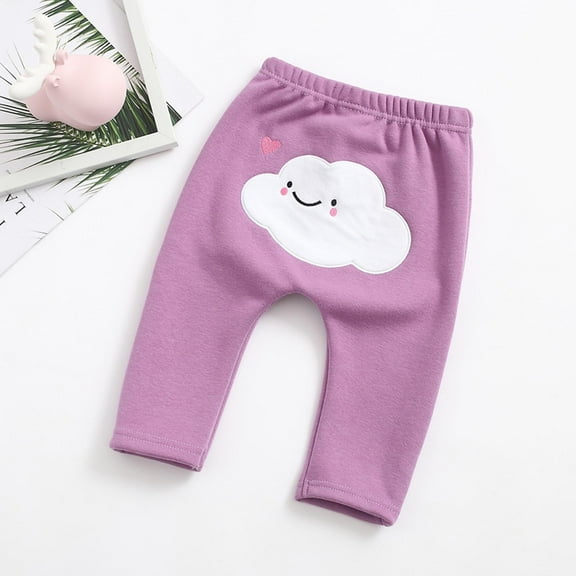 uublik Kids Sweatpants Keep Warm Leggings Elastic Waist Clouds Fleece Lined Jogger Cargo Pants