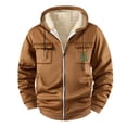 thumbnail image 2 of Xcmzpl Men's Zip up Sherpa Lined Hoodies Thick Fleece Heavyweight Jacket Santa Print Pocket Thermal Warm Hooded Jacket Athletic Casual Winter Sweatshirts S-3XL, 2 of 4