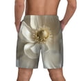 thumbnail image 2 of Lsque Mens Swim Trunks Elegant Ivory Flower Pattern - Bathing Suit Compression Liner - Beach Swim Shorts Swimwear - (S-3XL) - Stretch Quick Dry -Small, 2 of 9