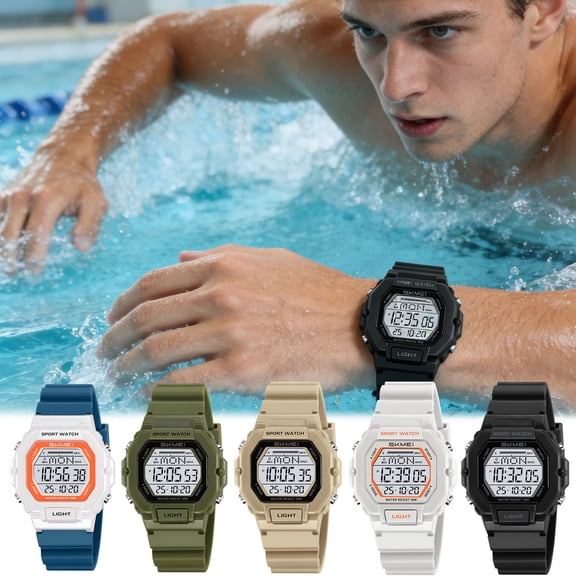 Shock-Resistant Waterproof Luminous Men's Sports Digital Watch - Multi-Functional Watch for Hiking Camping Running & Swimming, Perfect Year of the Horse Commute Decor & Sports Necessity, Blue