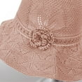 thumbnail image 6 of UTSJKR Womens Knit Wide Brim Sun Hat Flower Detail Summer Outdoor UPF 50+ UV Protection Lightweight Foldable Beach Vacation Hat Pink, 6 of 6