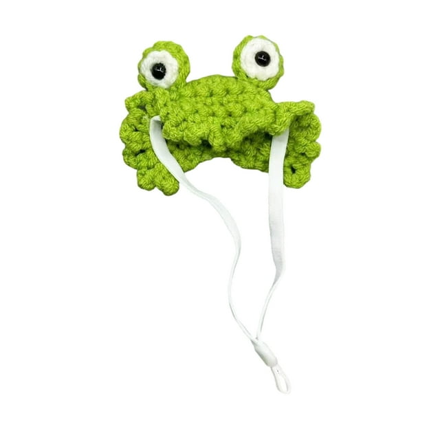 Xihbxyly Mini Sombrero para Mascota, Tejido a Mano, Correa Ajustable, Adorables Diseños de Animales, Ranas, Zanahorias y Hongos. Versátil, Ideal para Decorar Mascotas, Halloween, Navidad y San Valent