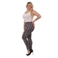 thumbnail image 3 of Plus Size Treggings With Self Belt - Red  Black Plaid, 3 of 8