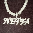 thumbnail image 3 of Colgante de mosaico con letras Cala de estilo hip hop europeo y americano, collar sólido, joyería para hombres y mujeres, 3 of 5