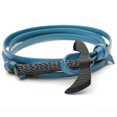 thumbnail image 1 of Pulseras de moda Yuxing con forma de hacha negra para hombre Cadena de cuero doble, 1 of 3