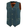 thumbnail image 4 of Milwaukee Leather DM1310 Men's Classic Blue Denim Western Style Cowboy Biker Vest w/ Snap Button Closure 4X-Large, 4 of 6