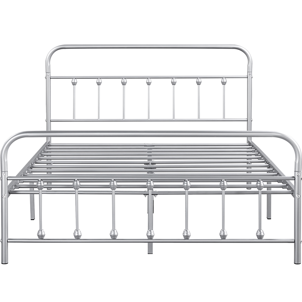 Alden Design Metal Platform Queen Bed with High Headboard, Silver - image 4 of 8