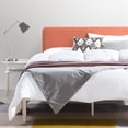 thumbnail image 4 of Mellow Kert Metal Platform Bed with Fabric Headboard and Rounded Legs, Sunset Coral, Queen, 4 of 9