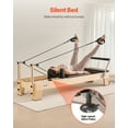 thumbnail image 4 of VEVOR Pilates Reformer Machine, Wooden Pilates Workout Equipment for Home Gym Studio Use, Pilates Bed with Dual Resistance- Spring & Cord, Reformer Set with Sitting Box, Up to 400 LBS, 4 of 9