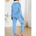 thumbnail image 3 of MINTREUS Women's Fluffy Pajamas Set Coral Fleece Pullover Pants Plush Sleepwear 2 Piece Pjs Set Warm Loungewear, 3 of 7