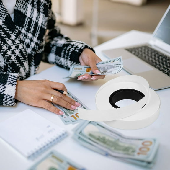 Soimiss Paper Money Straps for Cash Bundling White Bands for Banknote Organizing and Money Fixing