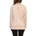 thumbnail image 3 of INSPIRE CHIC Faux Suede Blazer for Women's Dressy Lapel Collar Double Breasted Suit Jacket M Beige, 3 of 5
