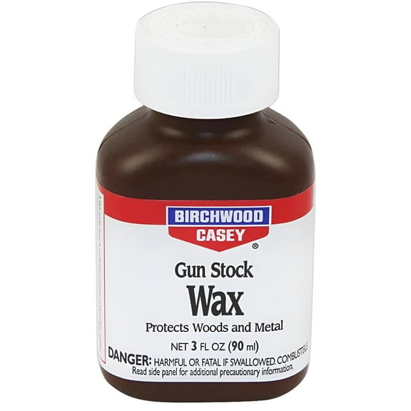 Birchwood Casey Gun Stock Wax Wood Finish, Protects Against Cracking, Brown, 3 oz