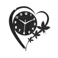 thumbnail image 4 of Reloj de pared con forma de corazón y flores, elegante, minimalista, versátil y sencillo, para decorar la pared. Negro, 4 of 9