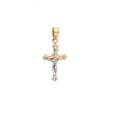 thumbnail image 2 of Brilliance Fine Jewelry 14 KT Two Tone Gold Beaded Edge Crucifix  Pendant, 2 of 4