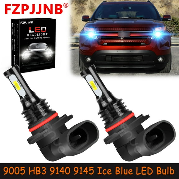 FZPJJNB 9005 9140 9145 for Ford Explorer 2011-2015 Ice Blue Led Headlights Bulb High/Low Beam,HKL,C20