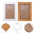 thumbnail image 1 of ORDDIART 2pcs Simple Design Picture Frame Kit Glass Display Photos Office Decor White, 1 of 4