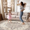 thumbnail image 3 of Alfombra redonda LOONGRUG 305x305 cm lavable estilo boho floral, 3 of 7