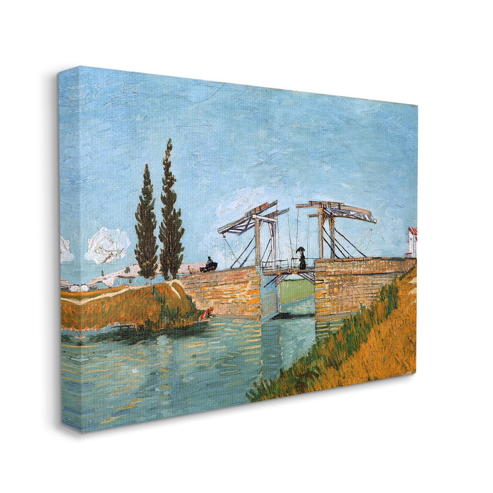 Stupell Industries Brug bij Langlois Vincent van Gogh Classic Bridge Painting Painting Gallery Wrapped Canvas Print Wall Art, Design by one1000paintings