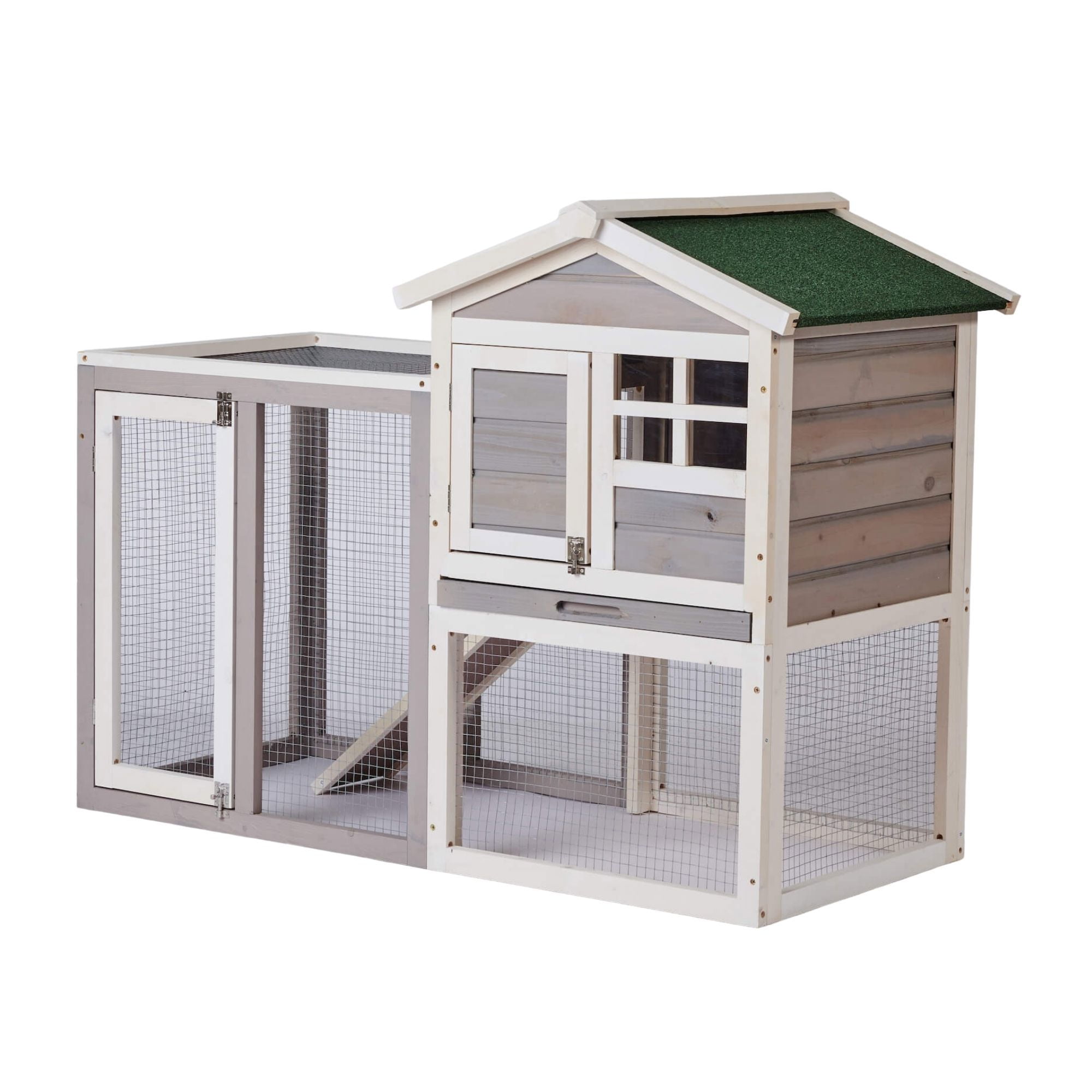Private Jungle Indoor Outdoor Wood-metal Rabbit Hutch with Run Space, Bunny Run Cage Pet House for Small Animals, 48" X 24.6" X 36.22", Gray Private Jungle Indoor Outdoor Wood-metal Rabbit Hutch with Run Space, Bunny Run Cage Pet House for Small Animals, 48" X 24.6" X 36.22", Gray