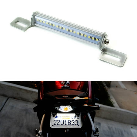 - iJDMTOY (1) Universal Fit Angle-Adjustable Xenon White 18-SMD LED License Plate Frame Mount Lamp For Motorcycle such as BMW Ducati Harley Honda Kawasaki Yamaha, etc