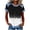 Black, variant on Fewfanhot Women's Vintage Tees Striped Print Shirt Denim Short Sleeve T Shirts Summer Fashion Tops, S-3XL
