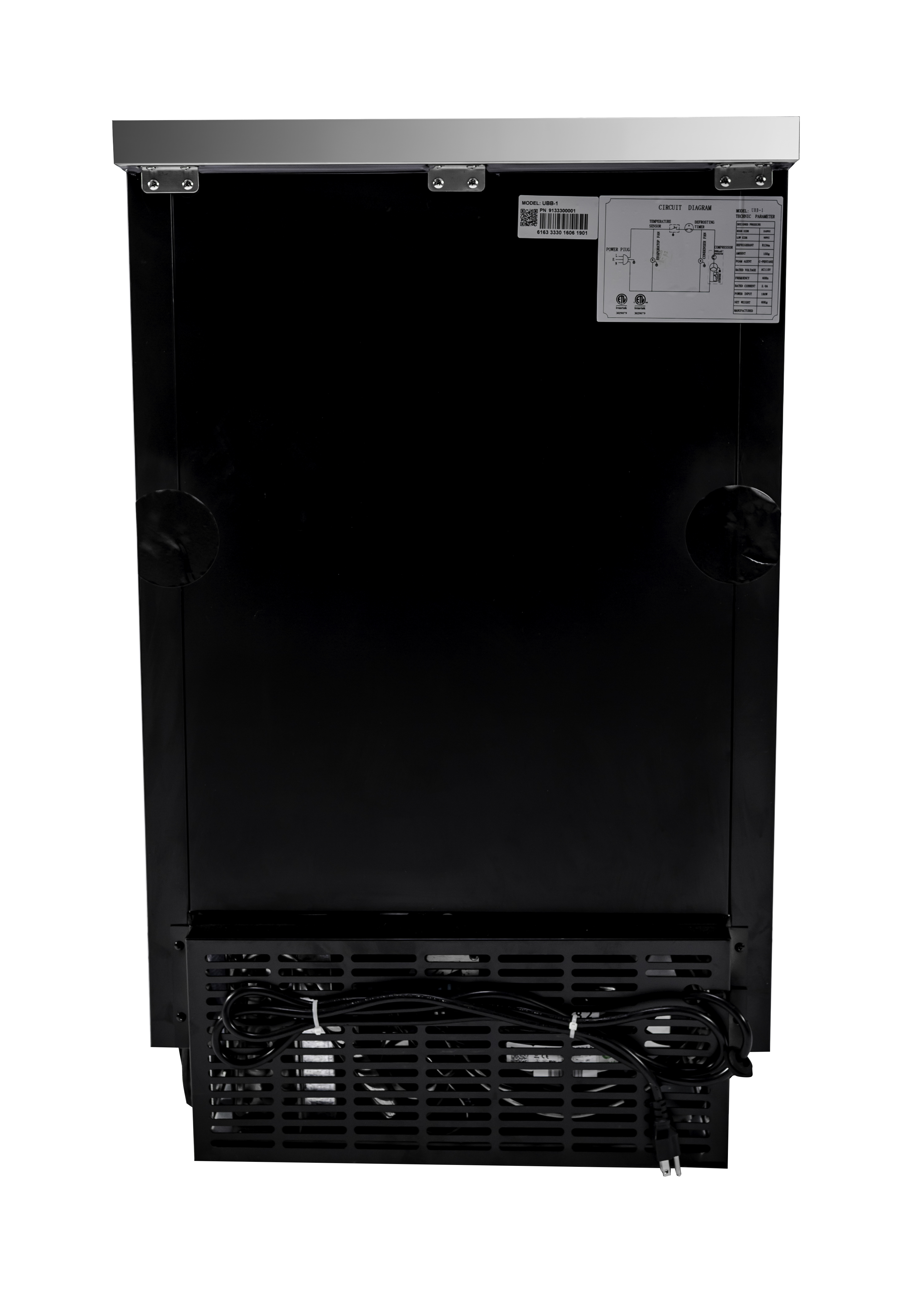 Heavy Duty Commercial Black Back Bar Cooler with 1 Solid Door (27" depth 23" length)