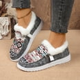 thumbnail image 2 of Willtoo Women's Plush Lined Slip On Shoes, Ethnic Pattern Warm Casual Loafers, Comfortable Non-Slip Winter Footwear, 2 of 6