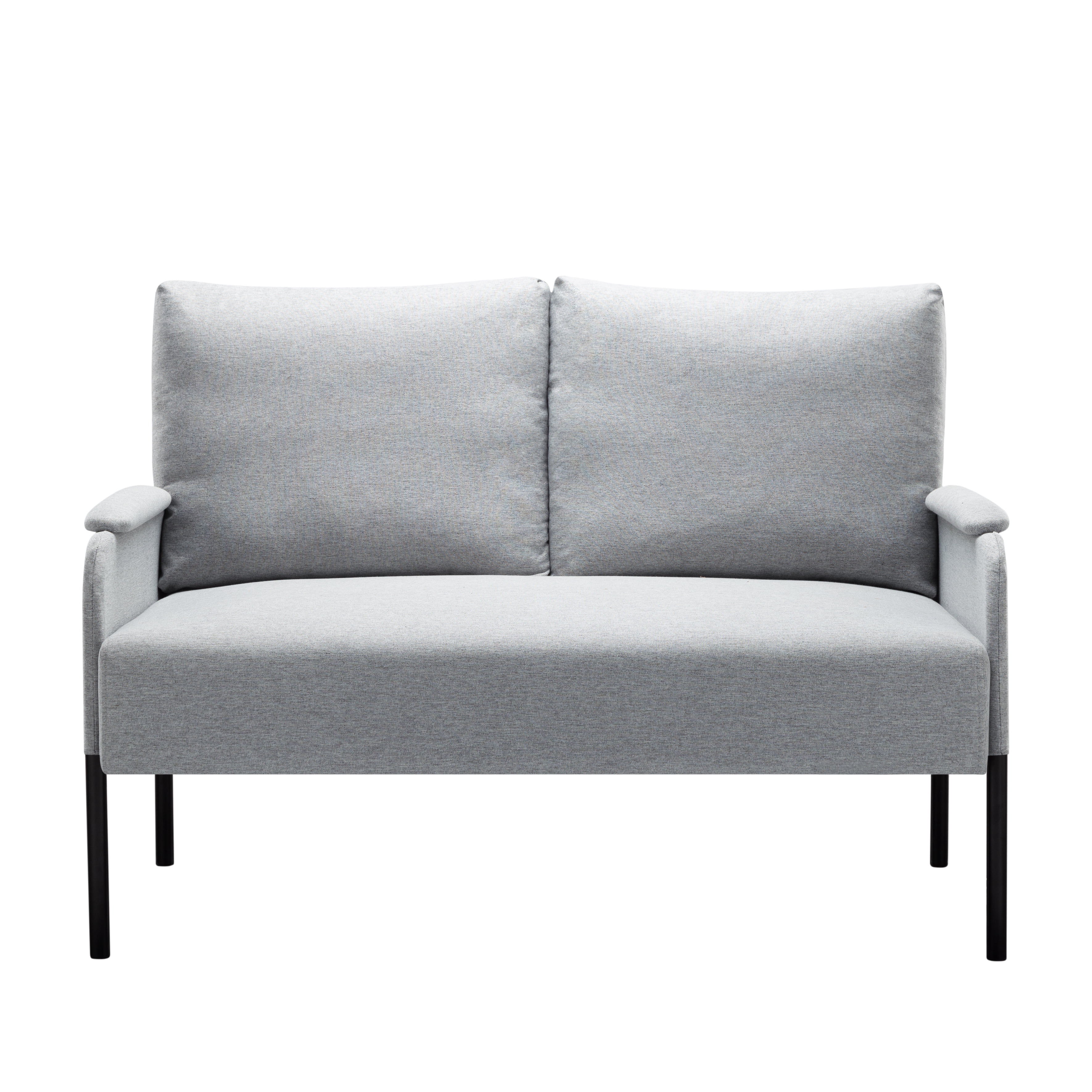 Gewnee 45.7”Modern Loveseat Couch,Metal Frame,Fabric Upholstered 2-seater Sofa for Apartment or Small Spaces(Light Gray)