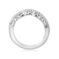 thumbnail image 4 of Bague de Fiançailles et de Mariage Vintage en Or Blanc 14k 1/5 Ct, Anneau Gurad à Encoche Renforcée, 4 of 4